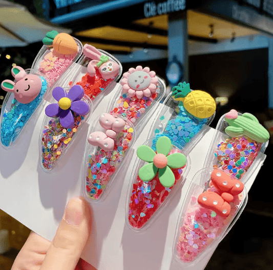 10/20PCS/Set Cute Colorful Cartoon Flower & Fruit Hairpins for Girls – Fashion Hair Clips