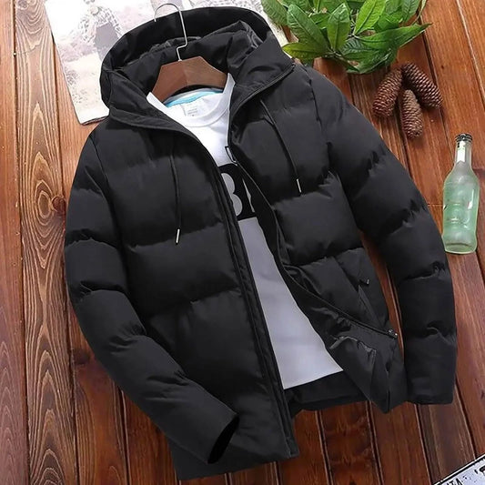 Men’s Winter Parka - Casual Hooded Puffer Jacket, Warm Thick Overcoat for Business & Outdoor Wear