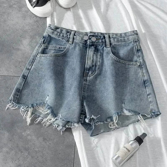 Trendy Slim Fit Women’s High-Waisted Summer Shorts – Loose Fringe A Letter Hot Pants
