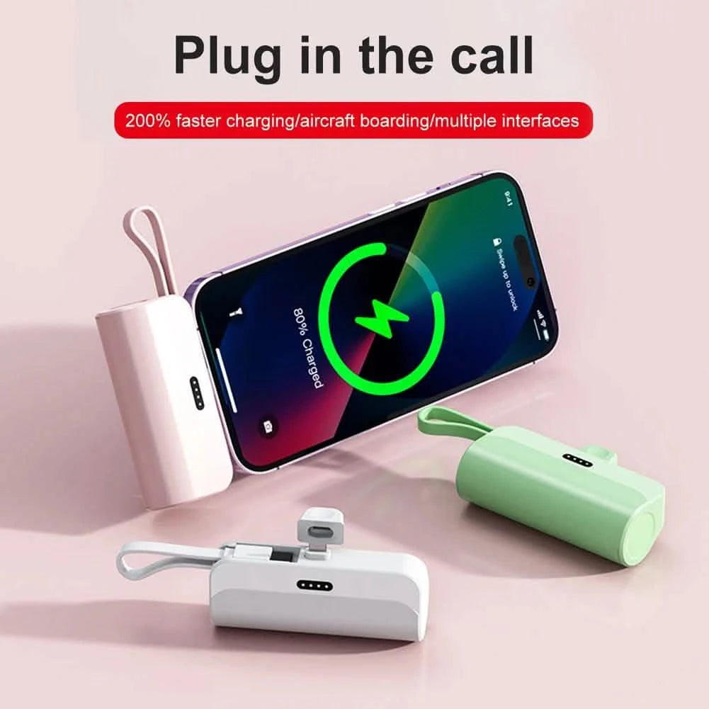 Mini Power Bank 5000mAh - Portable External Battery Charger for iPhone, Samsung, Xiaomi Mini Power Bank 5000mAh - Portable External Battery Charger for iPhone, Samsung, Xiaomi