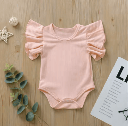 2PCS Baby Girl Bodysuit Set – Cotton Short Sleeve Onesie + Matching Bottoms – Newborn & Toddler Summer Outfit (Infant Girls Sunsuit)
