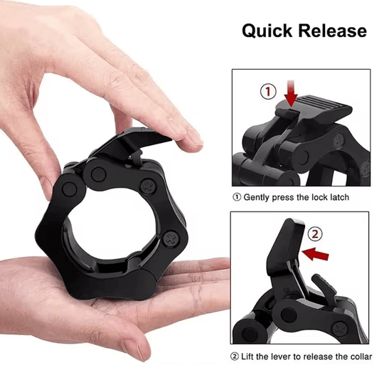 2Pcs Quick Release Barbell Clamps – Spin Lock Barbell Collars for Weightlifting & Strength Training