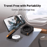 30W 3-in-1 Foldable Charging Station – Fast Magnetic Wireless Charger Stand for iPhone 15/14/13/12, Apple Watch 8/7/6 & AirPods Pro 30W 3-in-1 Foldable Charging Station – Fast Magnetic Wireless Charger Stand for iPhone 15/14/13/12, Apple Watch 8/7/6 & AirPods Pro