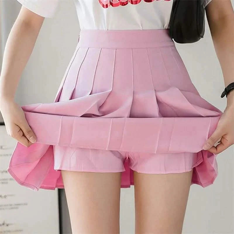 Women’s Korean Pleated Mini Skirt Shorts – High-Waist Kawaii Style for Ladies Women’s Korean Pleated Mini Skirt Shorts – High-Waist Kawaii Style for Ladies
