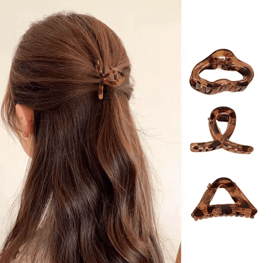4PC Set Leopard Print Hair Claw Clips – European & American Style for Women & Girls