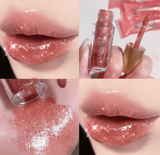 5-Color Lip Gloss Set – Long-Lasting, Shiny Pearl & Metallic Sheen, Non-Stick Cup