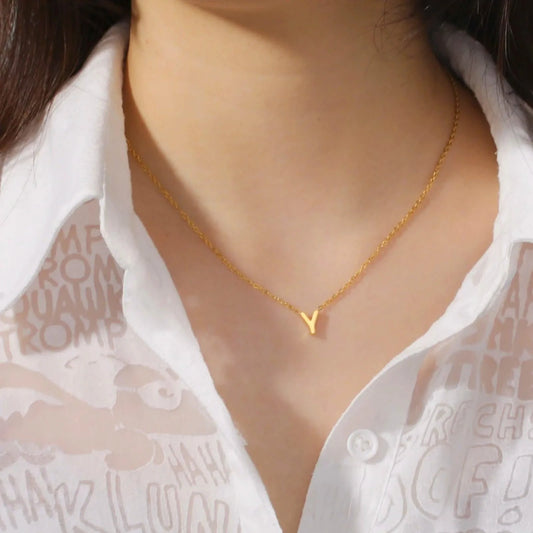 VIRA Jewelry A-Z Initial Necklace - Minimalist Alphabet Choker for Women’s Gift