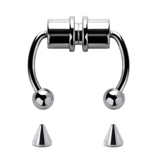 Magnetic Fake Nose Ring - Stainless Steel Nose Clip with Pointed Cone Design