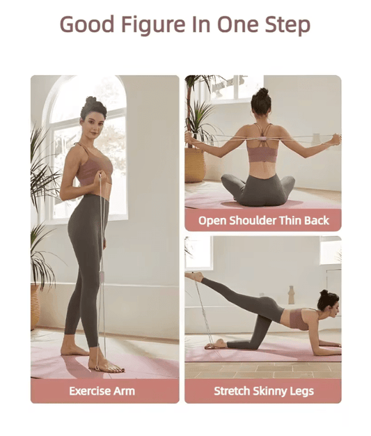 8 Tensioner Yoga Bands – Elastic Exercise Bands for Stretching, Slimming & Fitness