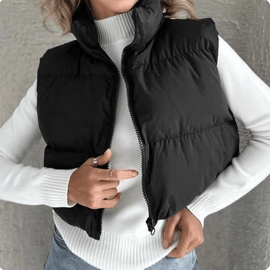 Trendy Women’s Solid Sleeveless Jacket - Perfect for Autumn Adventures