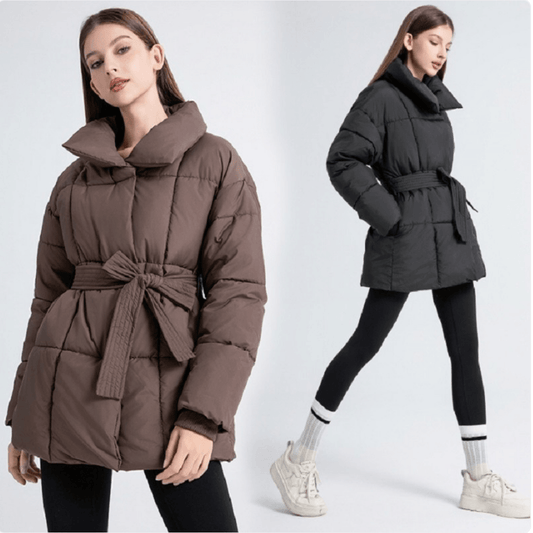VIRA Women’s Plus Size Winter Jacket – Mid-Length Cotton-Padded Warmth