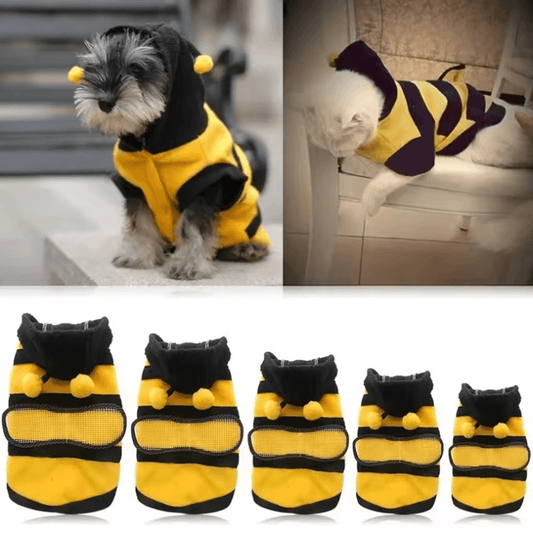 Bee Pet Hoodie – Fleece Costume for Dogs & Cats | Cute Halloween Cosplay Outfit