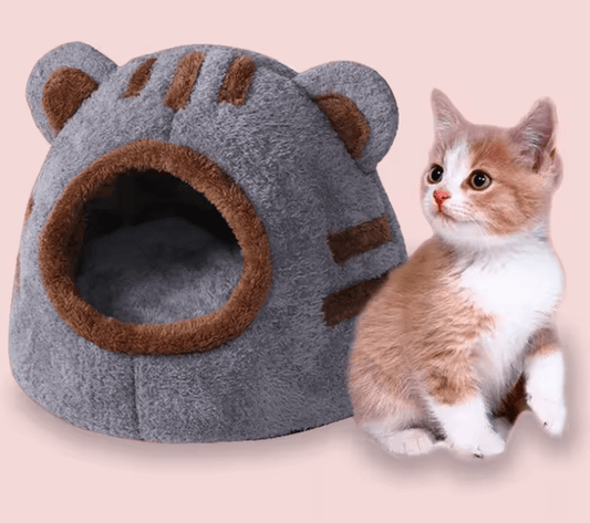 Pet Bed Sleeping House - Bear Head Nesting Cave for Cats & Dogs