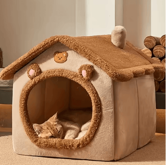Foldable Pet House Removable Washable Cat House Puppy Cave Sofa Pet Bed House for Extra Small Dogs and Small and Medium Cats