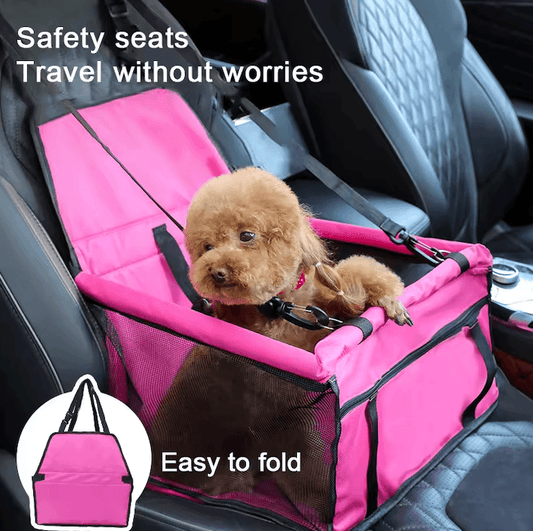 Dog Car Seat Cover & Hammock - Foldable Travel Carrier for Cats & Dogs