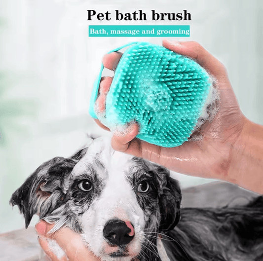 Pet Bathing Brush - Soft Silicone Massager & Shower Gel Brush for Dogs & Cats