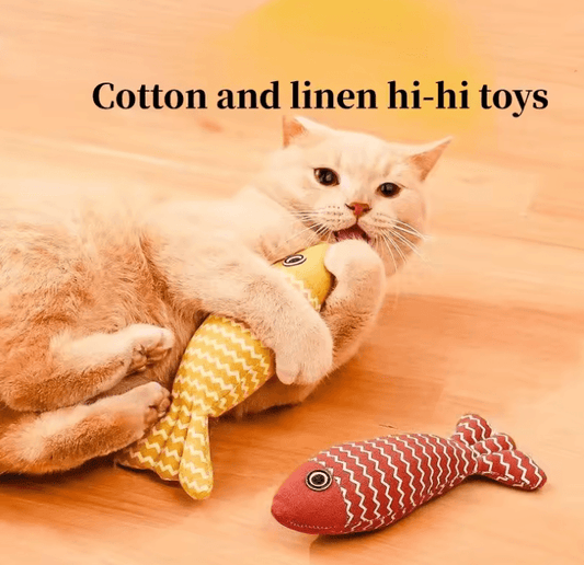 Interactive Catnip Plush Toy Fish - Teeth Grinding & Chewing for Kittens and Cats