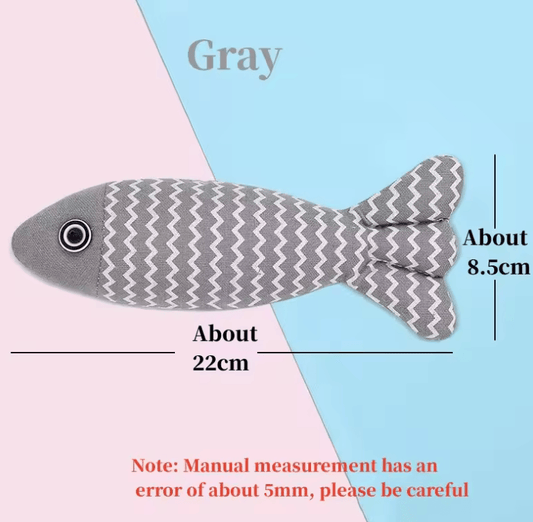 Interactive Catnip Plush Toy Fish - Teeth Grinding & Chewing for Kittens and Cats