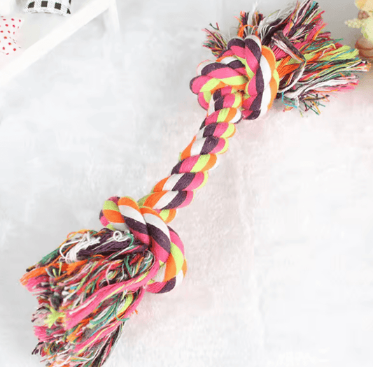Durable Dog Chew Toy - Bite-Resistant Cotton Rope Knot for Small Dogs & Puppies