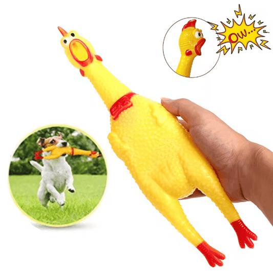Screaming Chicken Squeak Toy - Durable Rubber Chew Toy for Dogs (16cm, 29cm, 35cm)