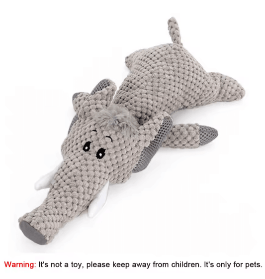 1/3 Pcs Large Dog Squeaky Plush Toy - Bite-Resistant Cartoon Lion, Wolf & Elephant