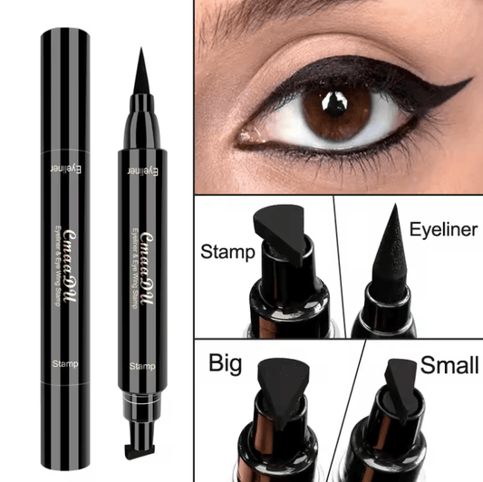 Liquid Eyeliner Pen Waterproof & Fast Dry | Double-Ended Black Eyeliner Pencil