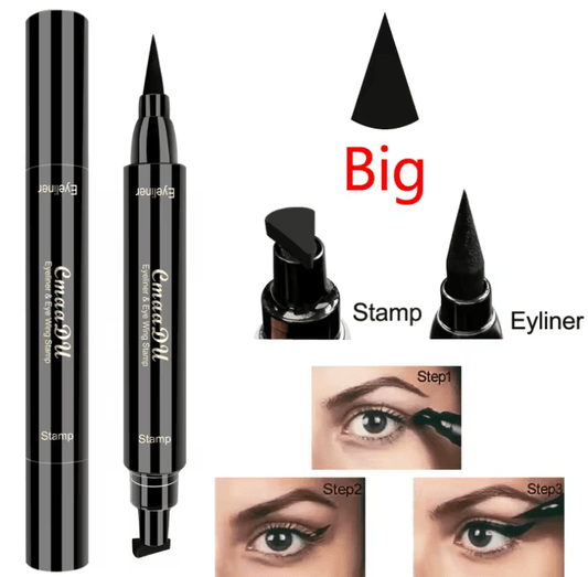 Liquid Eyeliner Pen Waterproof & Fast Dry | Double-Ended Black Eyeliner Pencil