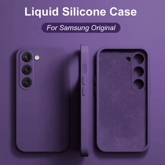 Liquid Silicone Phone Case – Soft Cover for Samsung Galaxy S25/S24+/S23/S22 Ultra/S24 FE