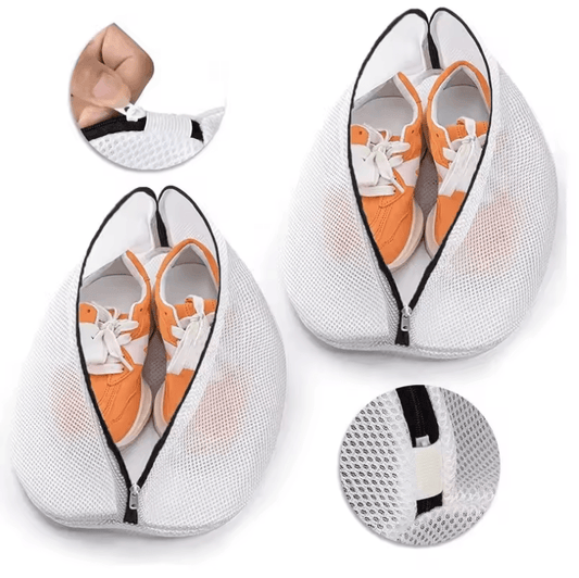 Mesh Laundry Bag with Zippers – Shoe Washing & Travel Storage Organizer