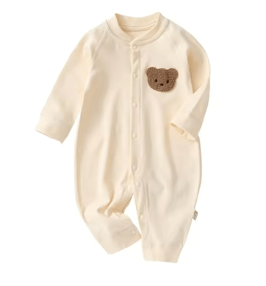 Adorable Autumn Baby Romper for Boys & Girls - Cartoon Bear Printed Jumpsuit | Korean-Style Toddler Outfit