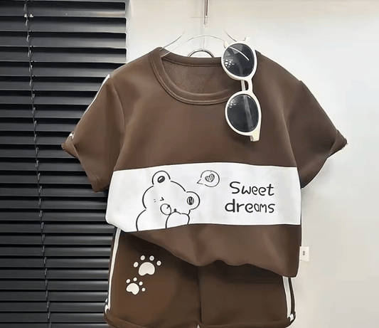 🌞 2025 New Kids Striped Summer Set – Short Sleeve Top & Shorts for Boys & Girls