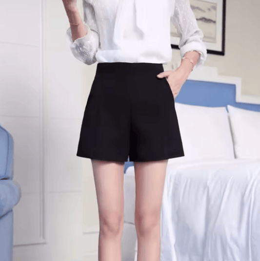 Women’s Black High-Waisted Shorts | Harajuku Elegance & Sexy A-Line Fit