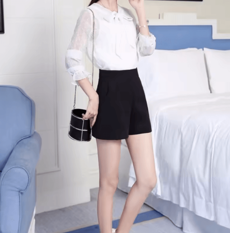 Women’s Black High-Waisted Shorts | Harajuku Elegance & Sexy A-Line Fit Women’s Black High-Waisted Shorts | Harajuku Elegance & Sexy A-Line Fit