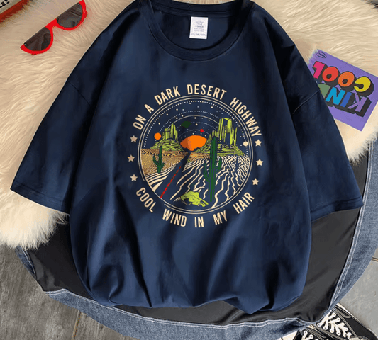 Dark Desert Highway T-Shirt – Men’s Cool Graphic Tee | Casual Streetwear