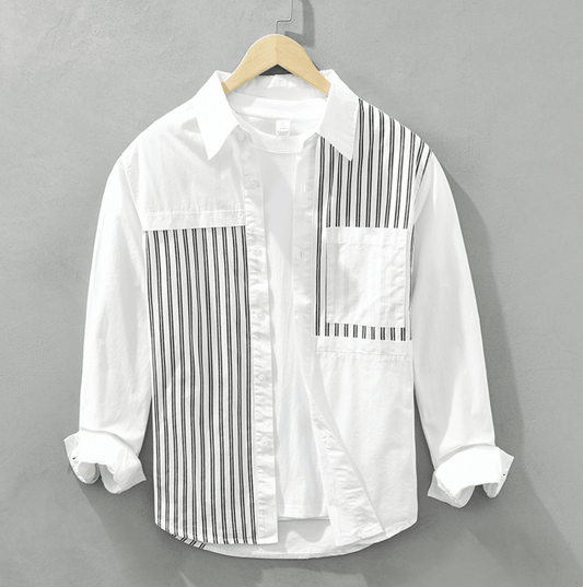 Cotton Long-Sleeved Shirt – Loose Japanese Style Casual Shirt