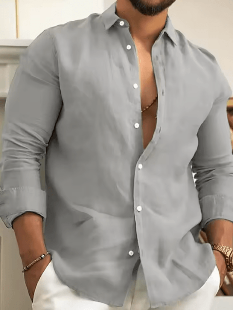 Men’s Classic Cotton Button-Down Shirt – Long Sleeve, Stylish & Comfortable Men’s Classic Cotton Button-Down Shirt – Long Sleeve, Stylish & Comfortable