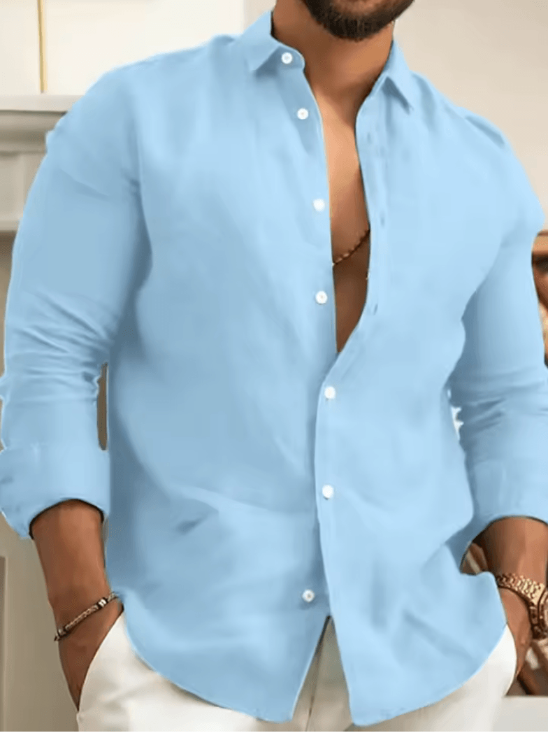 Men’s Classic Cotton Button-Down Shirt – Long Sleeve, Stylish & Comfortable Men’s Classic Cotton Button-Down Shirt – Long Sleeve, Stylish & Comfortable