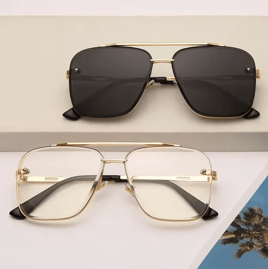 Classic Square Sunglasses – Vintage Luxury Brand Metal Shades for Men & Women