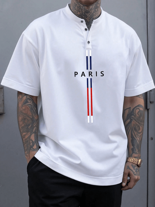 Herren Casual Letter Print T-Shirt-Sommer Kurzarm Lose Fit T-Shirt