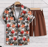 2025 2-delige bloemenpak set voor heren-Casual shirt en shorts met korte mouwen-Summer Beach Outfit voor buitenreizen en Hawaiiaanse stijl 2025 2-delige bloemenpak set voor heren-Casual shirt en shorts met korte mouwen-Summer Beach Outfit voor buitenreizen en Hawaiiaanse stijl