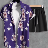 2025 2-delige bloemenpak set voor heren-Casual shirt en shorts met korte mouwen-Summer Beach Outfit voor buitenreizen en Hawaiiaanse stijl 2025 2-delige bloemenpak set voor heren-Casual shirt en shorts met korte mouwen-Summer Beach Outfit voor buitenreizen en Hawaiiaanse stijl