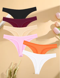 6PCS Women’s Seamless Cotton Thongs – Low Waist Breathable G-String Panties, Soft Comfortable Sport Lingerie Underwear Set 6PCS Women’s Seamless Cotton Thongs – Low Waist Breathable G-String Panties, Soft Comfortable Sport Lingerie Underwear Set