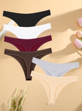 6PCS Women’s Seamless Cotton Thongs – Low Waist Breathable G-String Panties, Soft Comfortable Sport Lingerie Underwear Set 6PCS Women’s Seamless Cotton Thongs – Low Waist Breathable G-String Panties, Soft Comfortable Sport Lingerie Underwear Set
