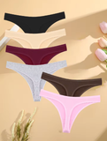 6PCS Women’s Seamless Cotton Thongs – Low Waist Breathable G-String Panties, Soft Comfortable Sport Lingerie Underwear Set 6PCS Women’s Seamless Cotton Thongs – Low Waist Breathable G-String Panties, Soft Comfortable Sport Lingerie Underwear Set