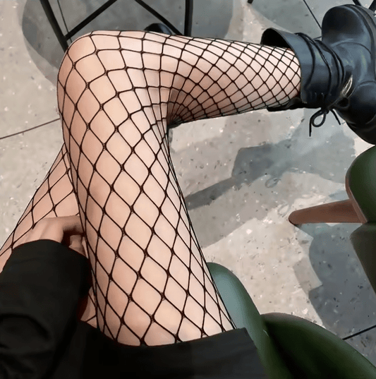 Sexy Women’s Fishnet Bodystocking – Long Mesh Pantyhose, High-Waist Tights, Black Summer Lingerie, Thigh-High Nylon Hosiery