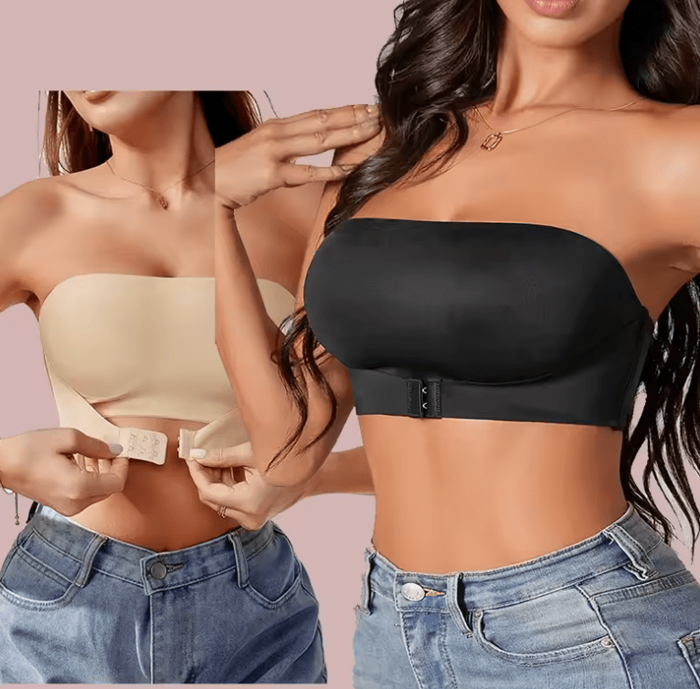 Women’s Strapless Front-Button Bralette – Wireless Seamless Tube Top Bra, Invisible Anti-Exposure Lingerie, Comfortable & Sexy Underwear Women’s Strapless Front-Button Bralette – Wireless Seamless Tube Top Bra, Invisible Anti-Exposure Lingerie, Comfortable & Sexy Underwear