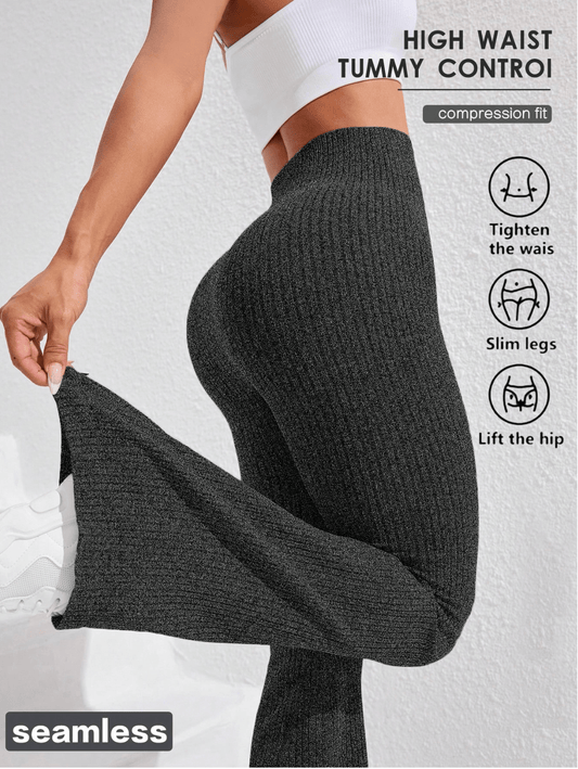 Breathable Flared Yoga Pants for Women – High-Waisted Athleisure Gym Wear – 4-Way Stretch Workout Trousers – Yoga-to-Street Style Fitness Leggings