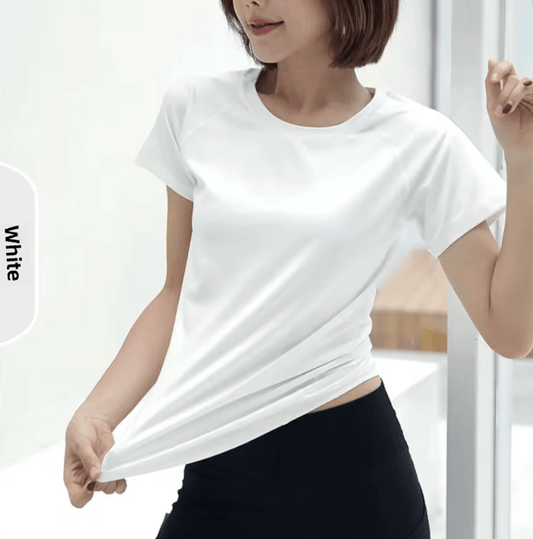 Sporty Casual Versatile Yoga Top Breathable Quick Dry Short Sleeve Running T-Shirt Reflective Outdoor Summer Fitness Shirt