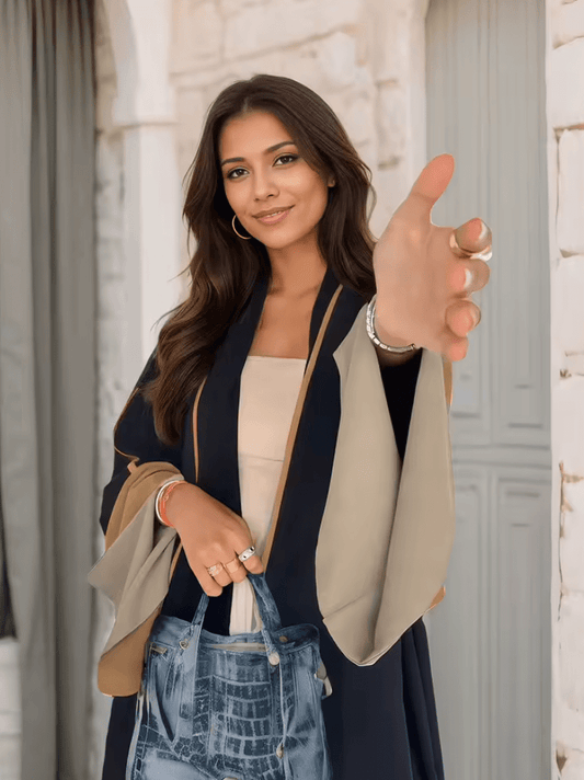 2025 Hot-Selling Islamic Women’s Abaya with Elegant Khaki Trim – Modest Long Dress for Daily Wear, Ramadan & Special Occasions – UAE & Saudi Style