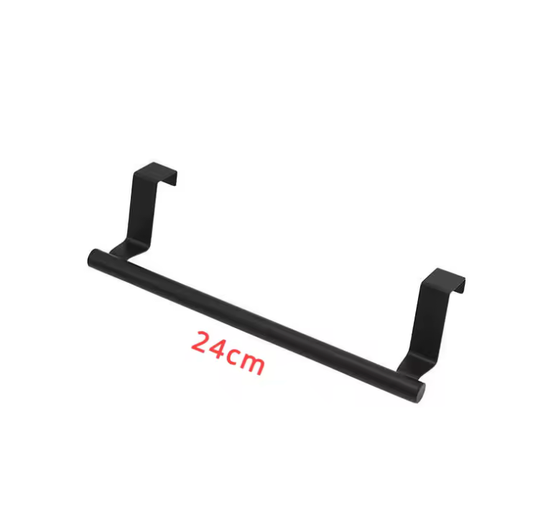 Over Cabinet Towel Rack – Steel Metal Wire Hanging Organizer for Kitchen & Bathroom | No-Drill Punch-Free Door Towel Bar & Rag Hanger
